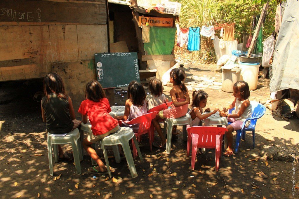 Kids at a dumpsite school in Liloan, Cebu, Philippines