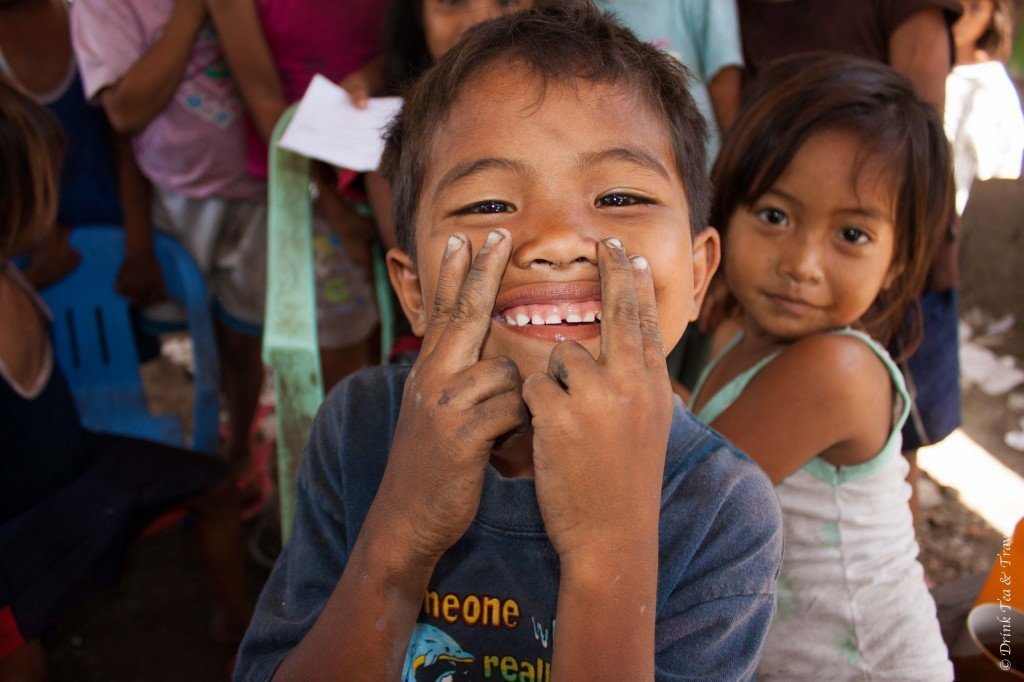 Students at a dumpsite school in Liloan, Cebu, Philippines